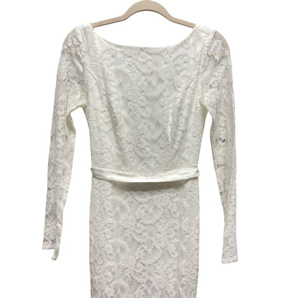 Lulu's NWT Blissful Romantic White Lace Backless Long Formal Gown Dress - Picture 5 of 9